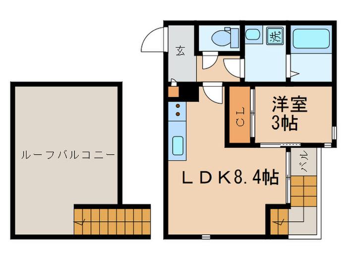 GRANDTIC S(1LDK/2階)の間取り写真