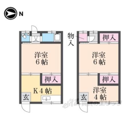 近鉄南大阪線 尺土駅 徒歩15分 2階建 築49年