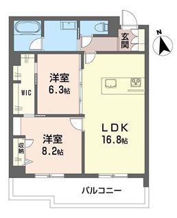 フォレ フルーリー(2LDK/4階)の間取り写真