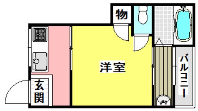 ヴィラナリー元町(1K/4階)の間取り写真