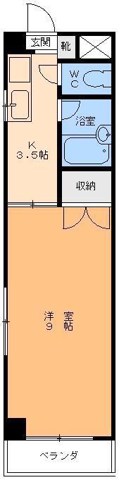シティーハイツ道後(1K/5階)の間取り写真