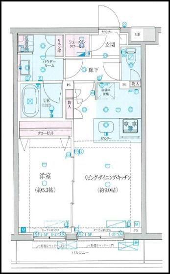 GENOVIA墨田八広SKYGARDEN(1LDK/2階)の間取り写真