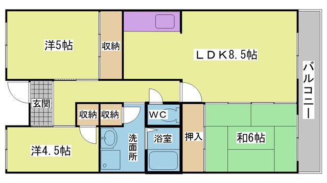 パークアヴェニュー南五葉(3LDK/3階)の間取り写真