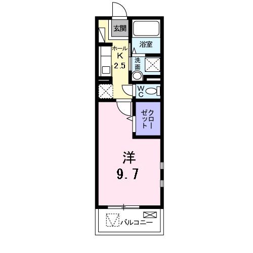 ミーティア(1K/3階)の間取り写真
