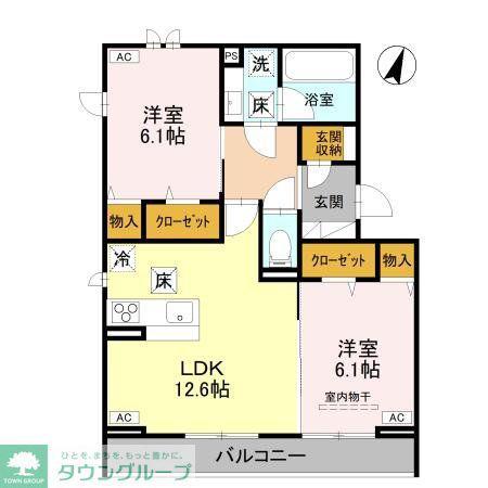 エトワールシャトー(2LDK/2階)の間取り写真
