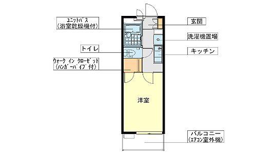 フォレスタ戸田公園(1K/1階)の間取り写真