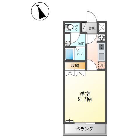 メゾンホリコシ1(1K/2階)の間取り写真