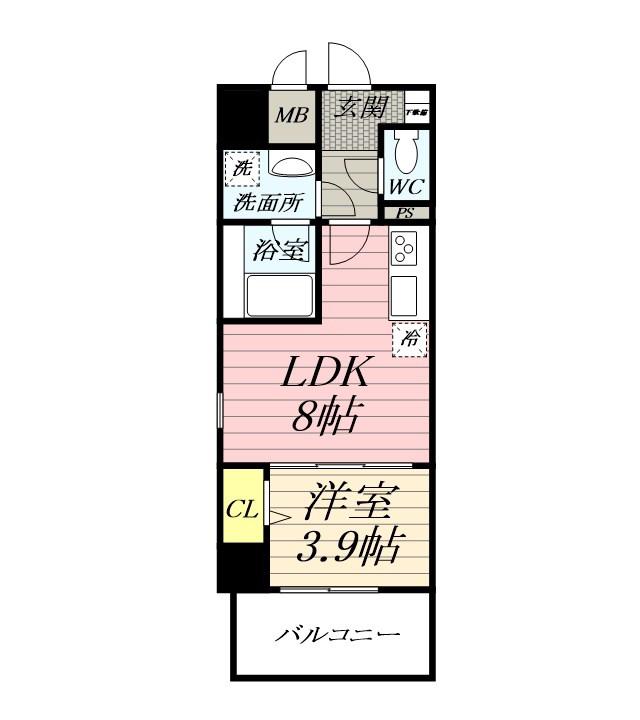 レジデンス湘南平塚(1LDK/5階)の間取り写真