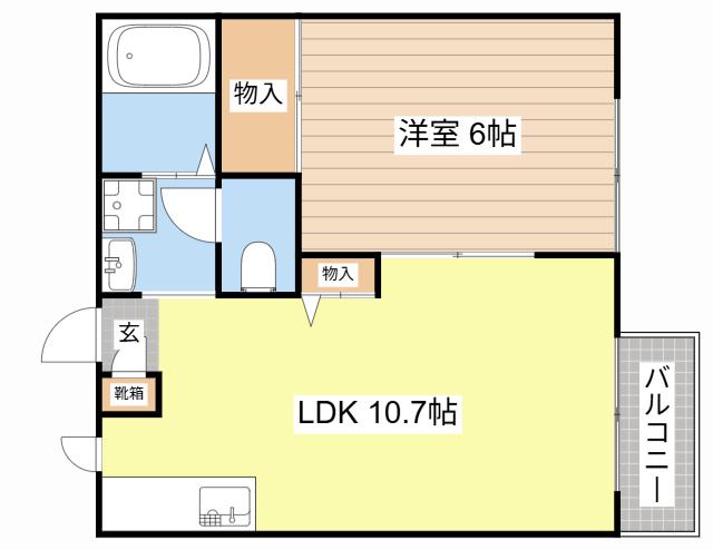 キャロットハウス(1LDK/2階)の間取り写真