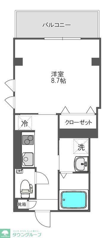 ヴィラ神保町(1K/4階)の間取り写真