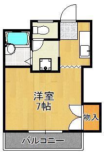クレッシェンドII(1K/3階)の間取り写真