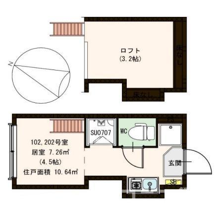 ヴィスタグランデ南阿佐ヶ谷(ワンルーム/1階)の間取り写真
