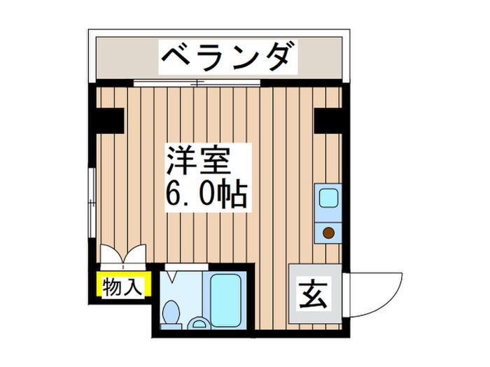 ニュー田口(ワンルーム/4階)の間取り写真