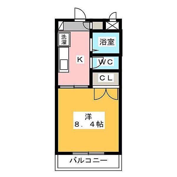ツインシャトー富ヶ丘(1K/3階)の間取り写真