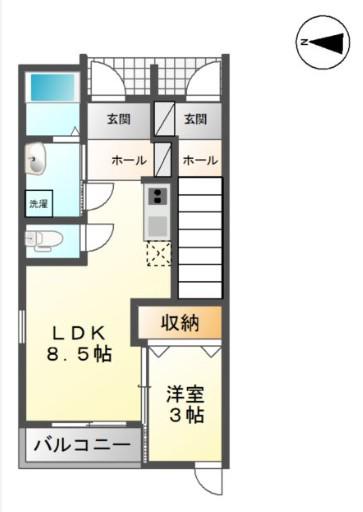 ファースト オブ メイ(1LDK/1階)の間取り写真