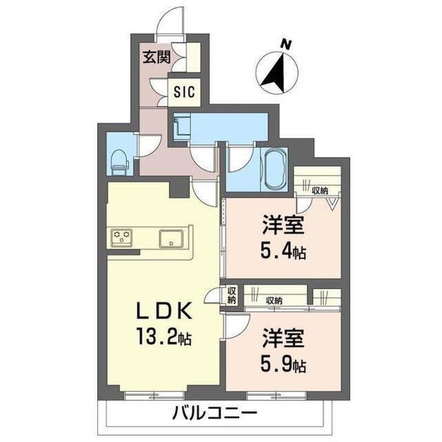 ウイスタリア(2LDK/3階)の間取り写真