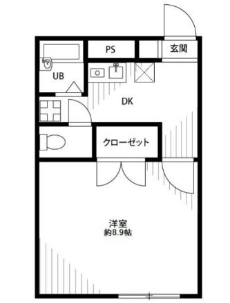 プレジール住吉(1K/2階)の間取り写真