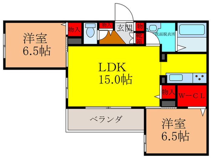 シャーメゾンアヴェニール(2LDK/3階)の間取り写真