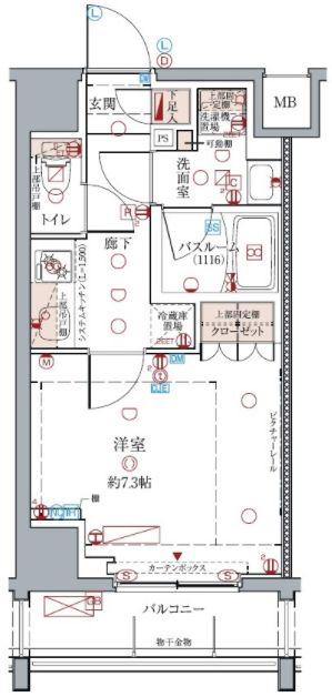 クレヴィスタ亀戸III(1K/4階)の間取り写真