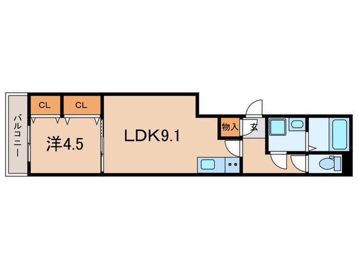 ジーメゾン大久保ルミナス(1LDK/2階)の間取り写真