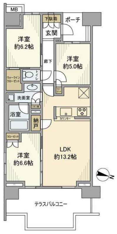 シティテラス加賀(3LDK/2階)の間取り写真
