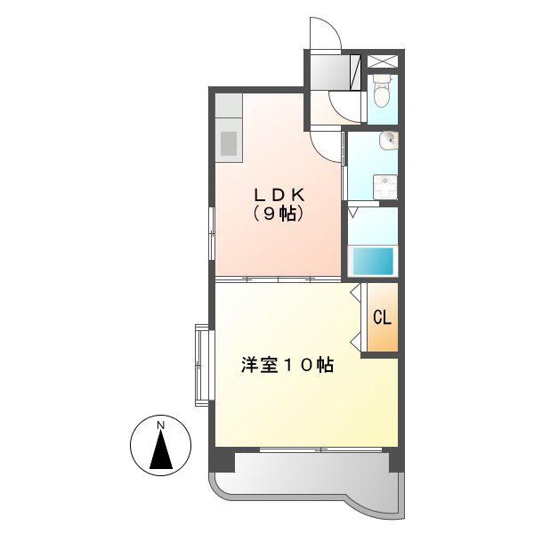 第3平安ビル(1LDK/3階)の間取り写真