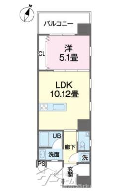 ウィングシャトー泉崎エテルノ(1LDK/8階)の間取り写真