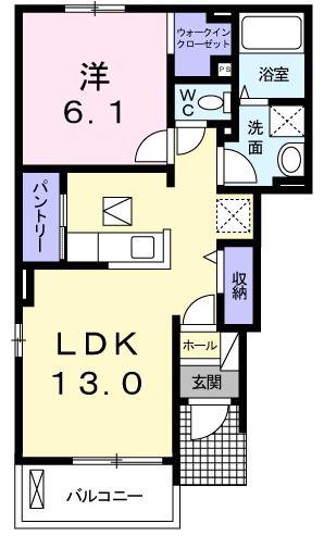 キングダムII(1LDK/1階)の間取り写真