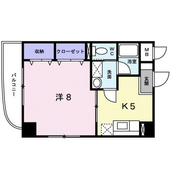 VIENTNAKAHIROAV(1DK/8階)の間取り写真