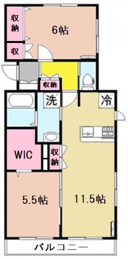 グランメゾン スワ(2LDK/2階)の間取り写真