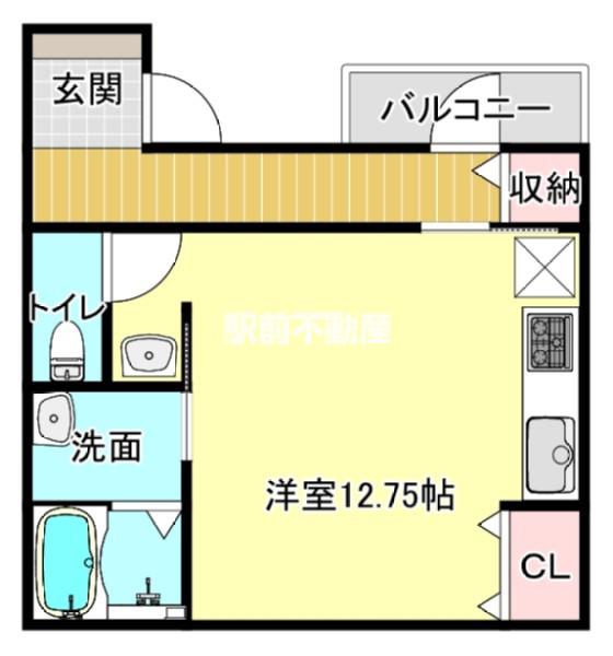シャインラッシュII(ワンルーム/2階)の間取り写真