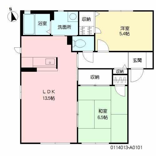 シャンティ小森野 A棟(2LDK/2階)の間取り写真