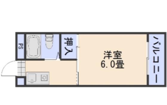 ZAKI BUILDING NO.5(1K/3階)の間取り写真
