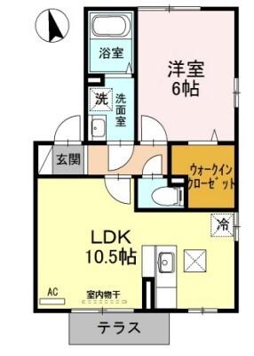 グランシャリオⅠ(1LDK/1階)の間取り写真