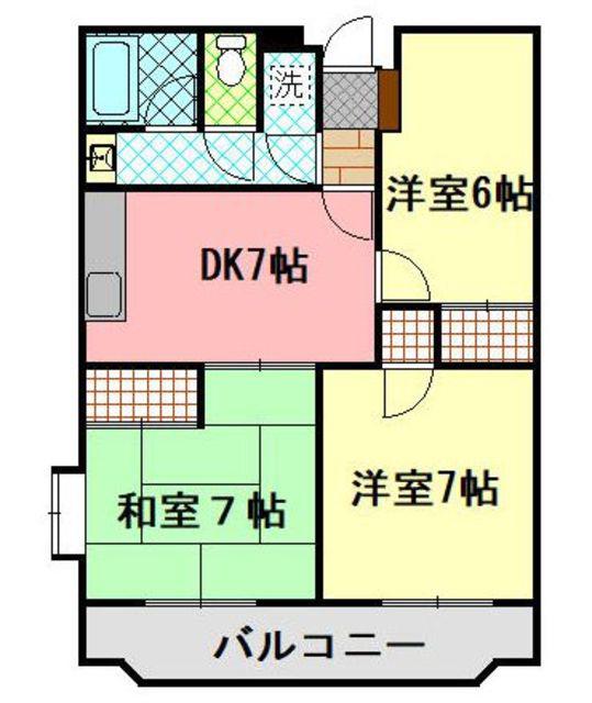 サンシャインヒル(3DK/3階)の間取り写真