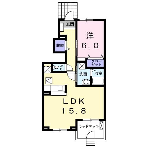 ブランシェ ノーブル(1LDK/1階)の間取り写真