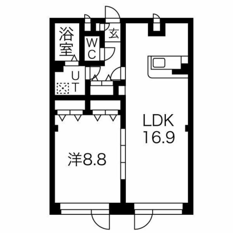 センチュリーパークハイツ(1LDK/4階)の間取り写真