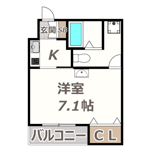 レクシア鶴ヶ丘(1K/9階)の間取り写真