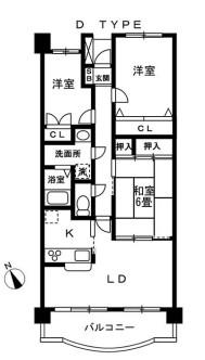 アーバンパーク柏(3LDK/2階)の間取り写真
