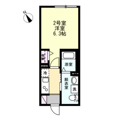 ベイルーム鶴見花月園(1K/1階)の間取り写真