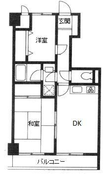 ライオンズマンション伊勢佐木町(2DK/4階)の間取り写真