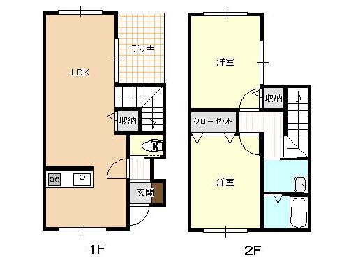 クレールあおば(2LDK/2階)の間取り写真