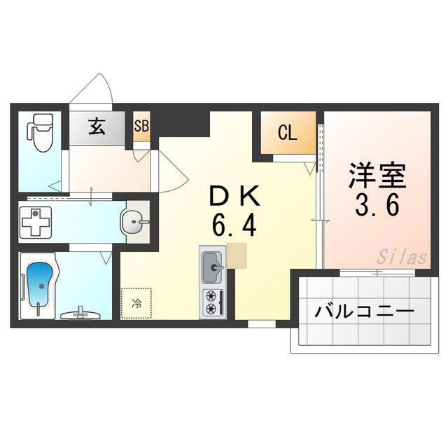 賑町シーエム・ディス(1DK/2階)の間取り写真