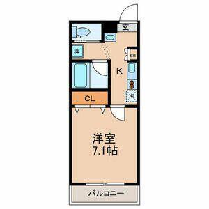 ハニーマンション(1K/3階)の間取り写真