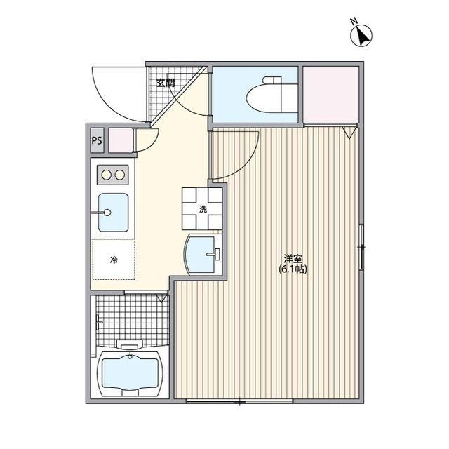 ミハス三軒茶屋(1K/1階)の間取り写真