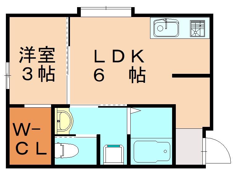 さくらステージ九工大前(1LDK/1階)の間取り写真