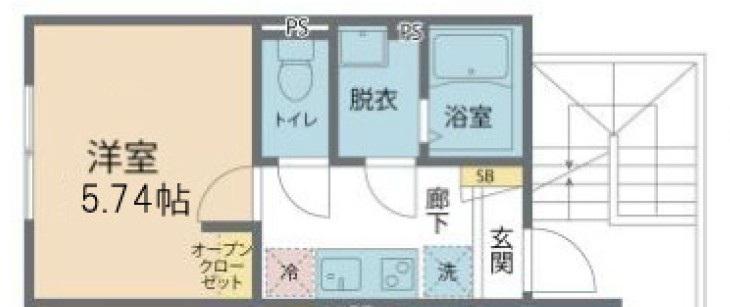 カインドネス篠崎(1K/3階)の間取り写真