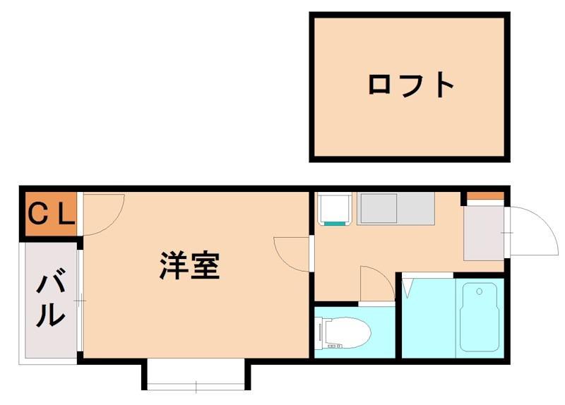 メルクス平尾(1K/1階)の間取り写真