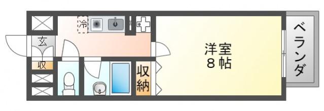 フェニックス穂波(1K/2階)の間取り写真
