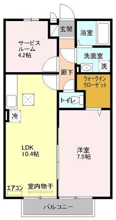 アミティエ マノ(1SLDK/1階)の間取り写真